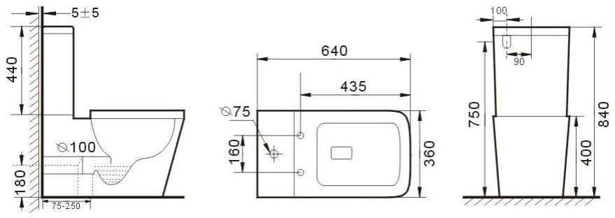 Бачок для унитаза Ceramicanova Cubic CN1803-T
