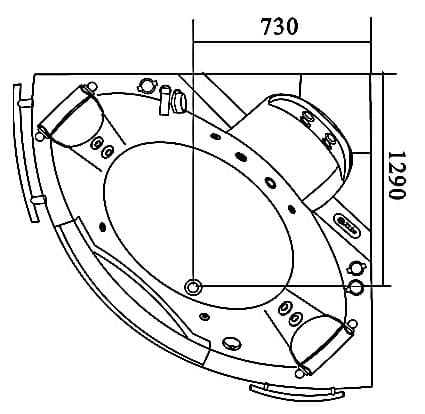 Акриловая ванна Potter PAS 1515 II-B1-SG