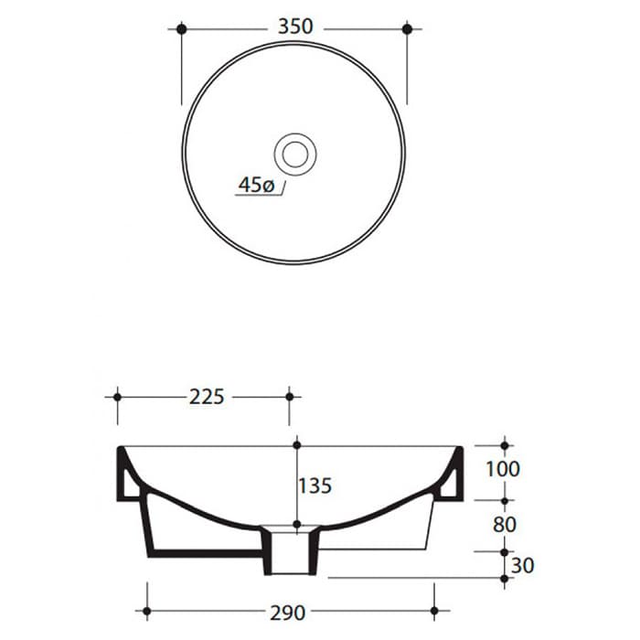 Раковина Kerasan Cento 355888 35 коричневая