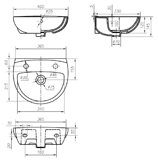 Рукомойник IFO Arret RS031040000 40 см