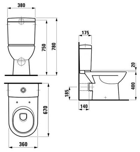 Бачок для унитаза Laufen Pro 8.2695.3.000.291.1