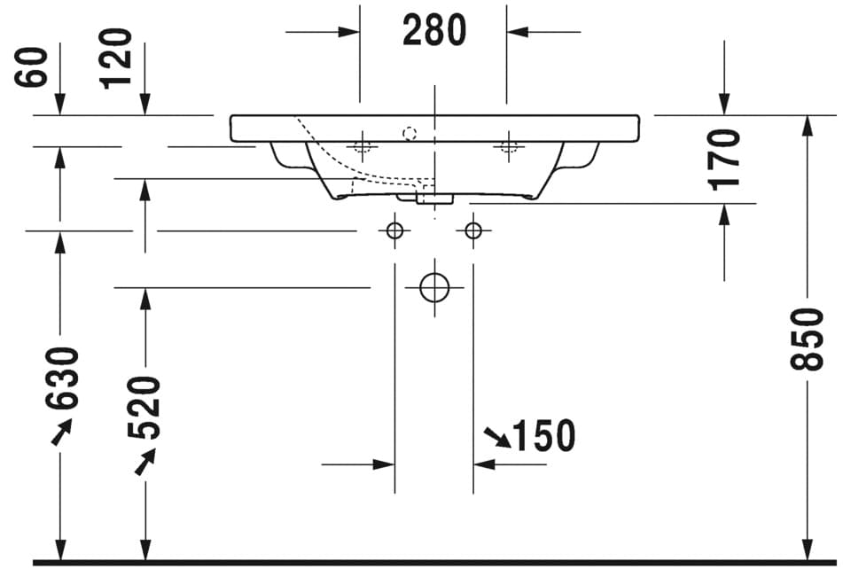 Раковина Duravit DuraStyle 2337780000 78 см