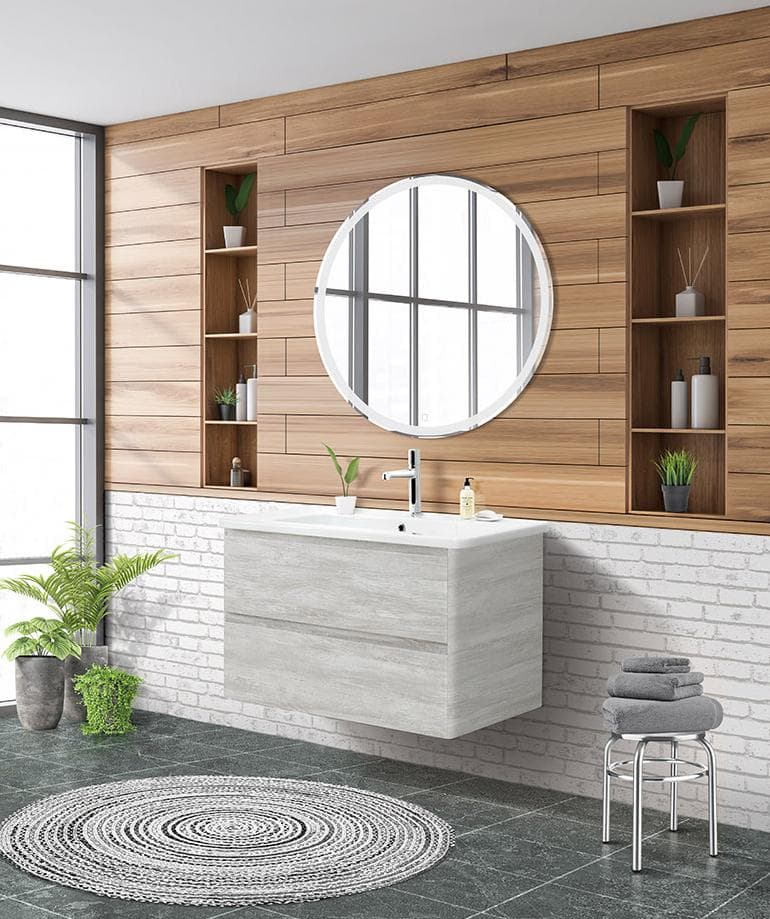 Мебель для ванной BelBagno Albano-Cer 105 подвесная, Rovere Vintage Bianco