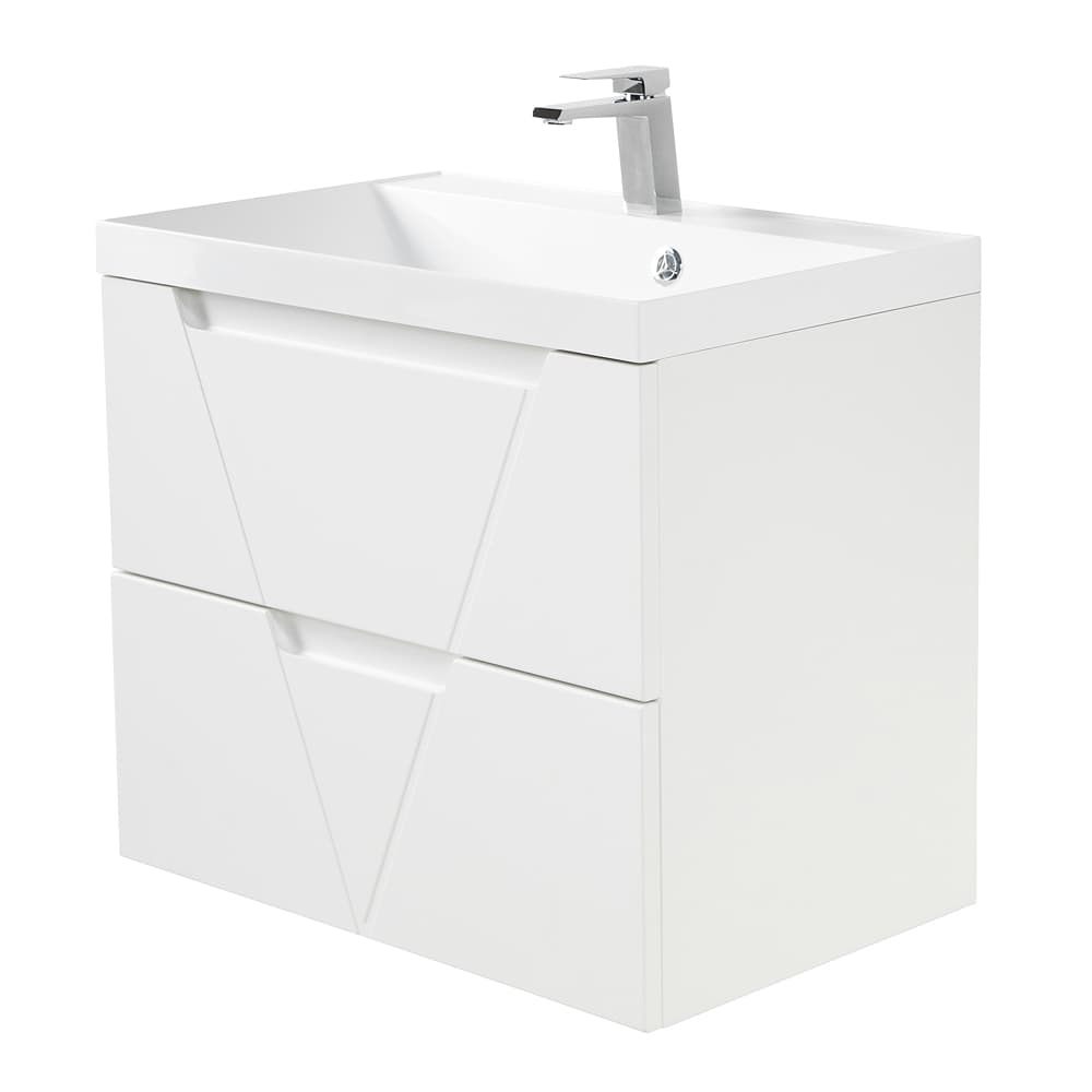 Мебель для ванной BelBagno Vittoria 80 подвесная, 2 ящика, Bianco Lucido (раковина BB800/450-LV-MR-AST)