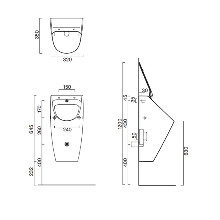 Писсуар Catalano Comfort 0932640001 подвесной, белый