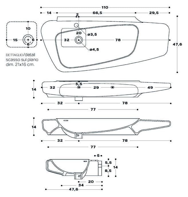 Раковина Disegno Ceramica Fluid 575-1