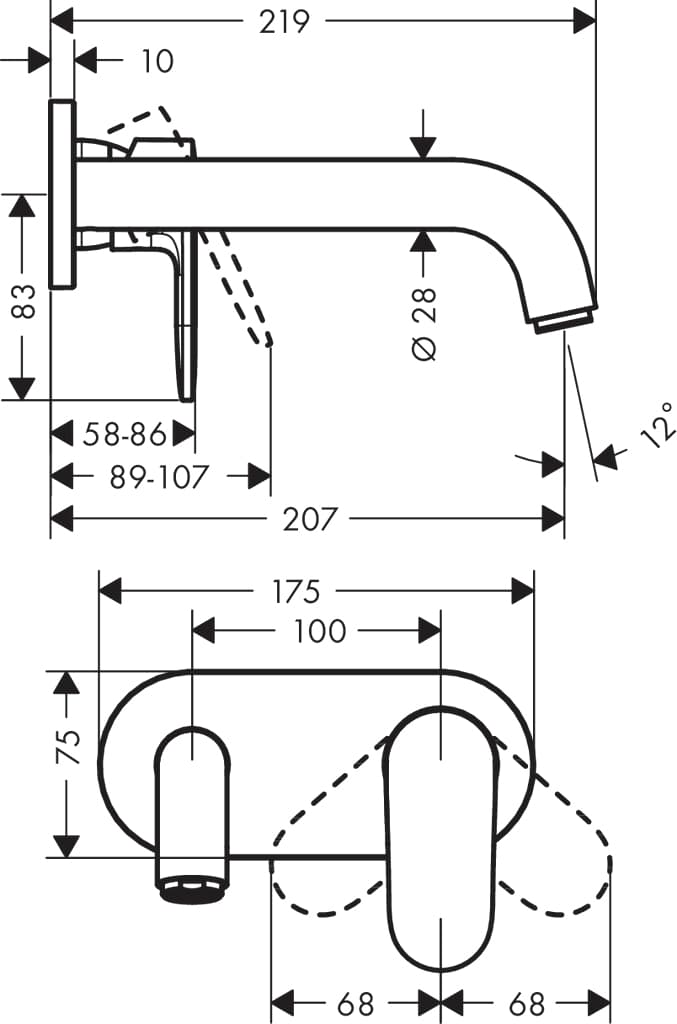 Смеситель Hansgrohe Vernis Shape 71578000 для раковины, хром