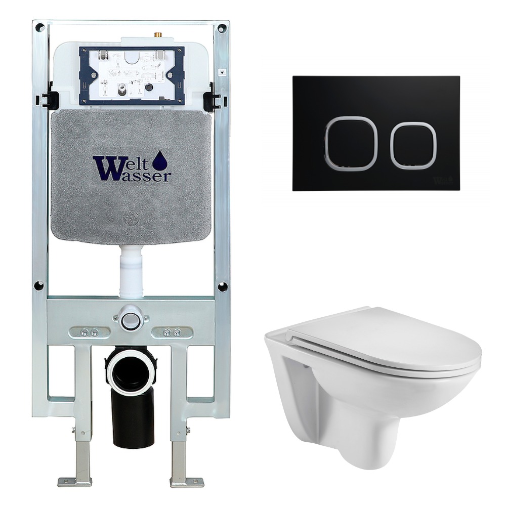 

Комплект Weltwasser 10000006679 унитаз Baarbach 004 GL-WT + инсталляция + кнопка Amberg RD-BL, Белый глянцевый, 10000006679