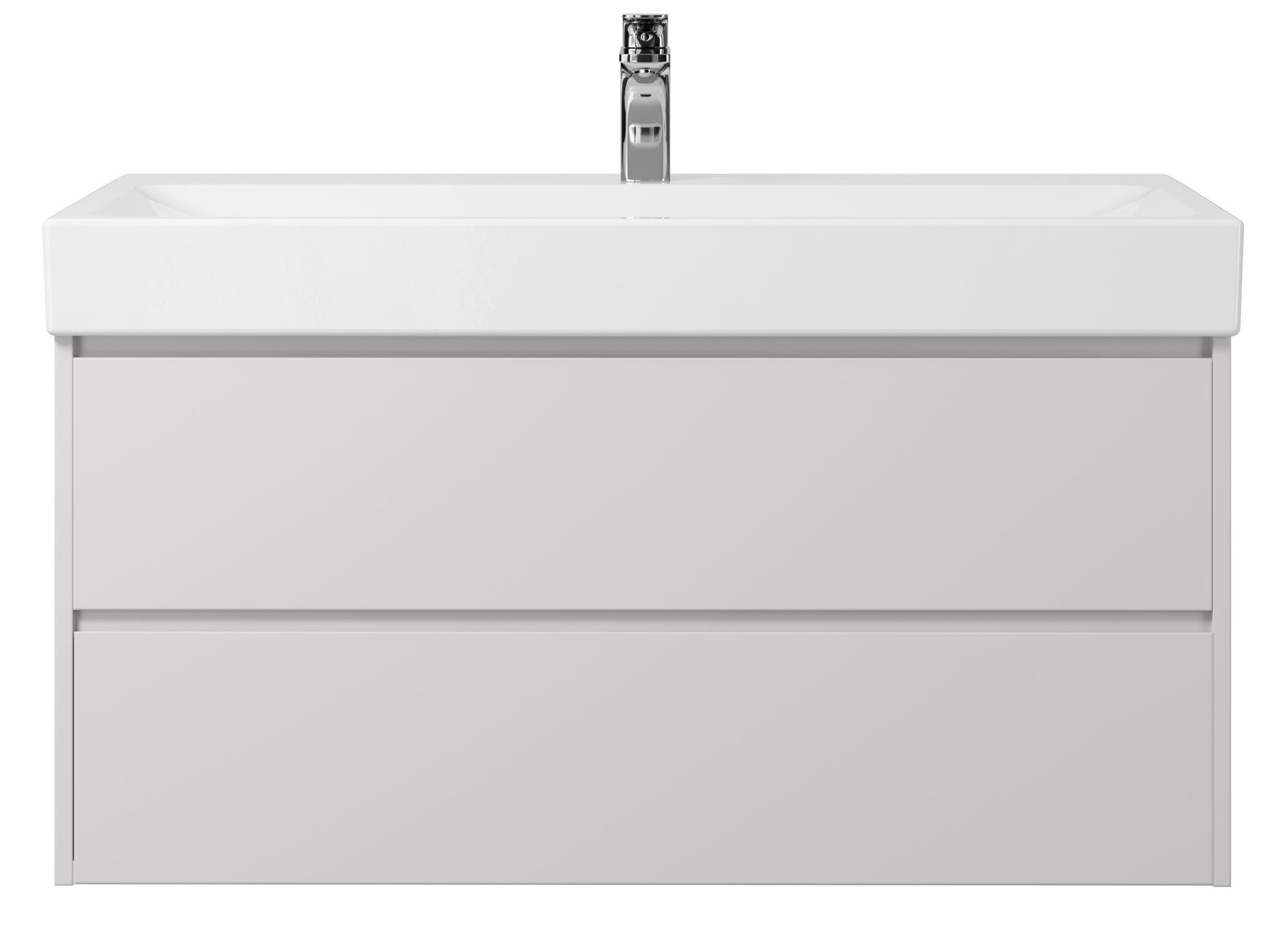 

Тумба с раковиной Creto Scala 100 белый, Белый глянцевый, 3-1079W