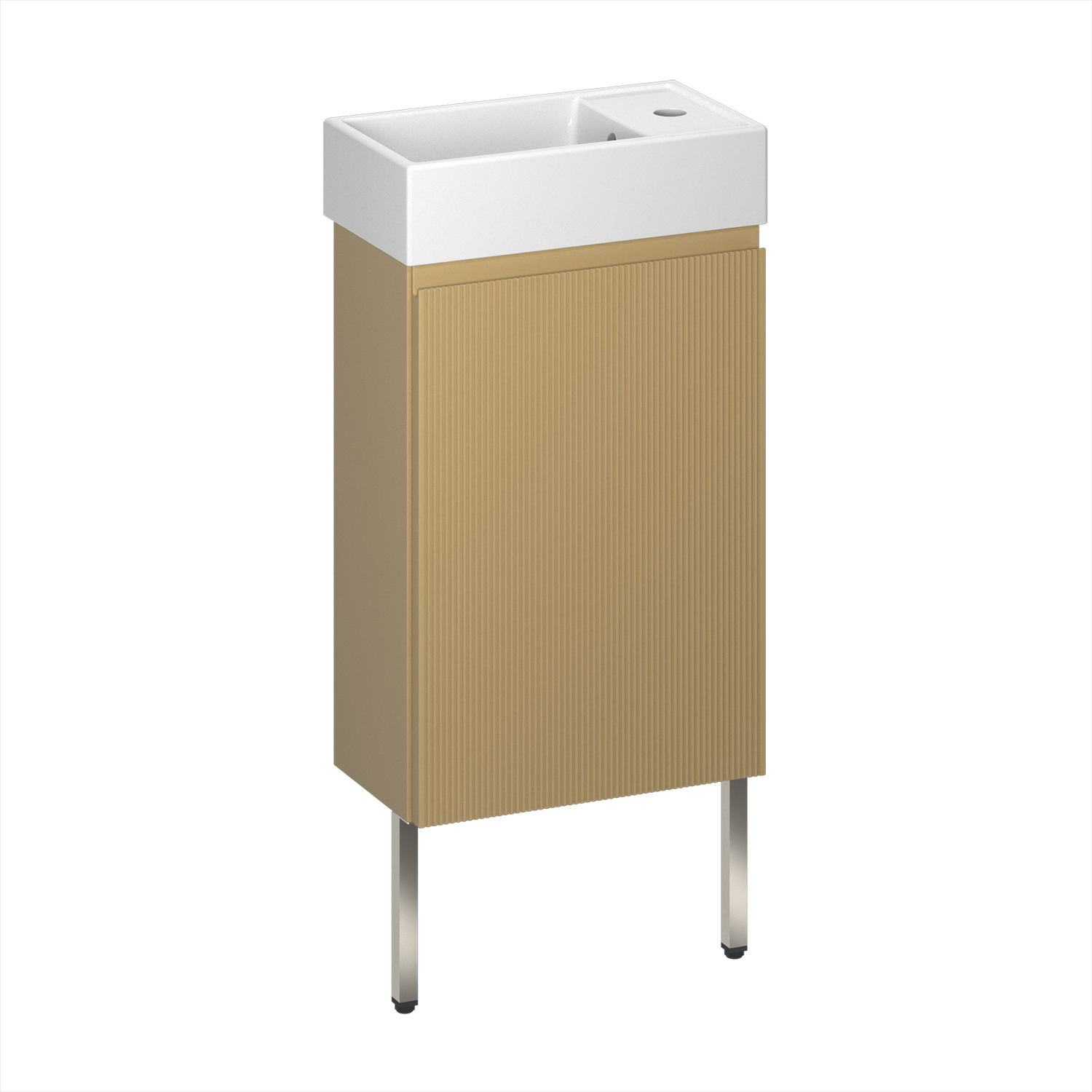 

Тумба с раковиной Wellsee WC Area 40 подвесная, ножки в цвете нержавеющая сталь, бежевый матовый (раковина 151801000), WC Area 40 221803000