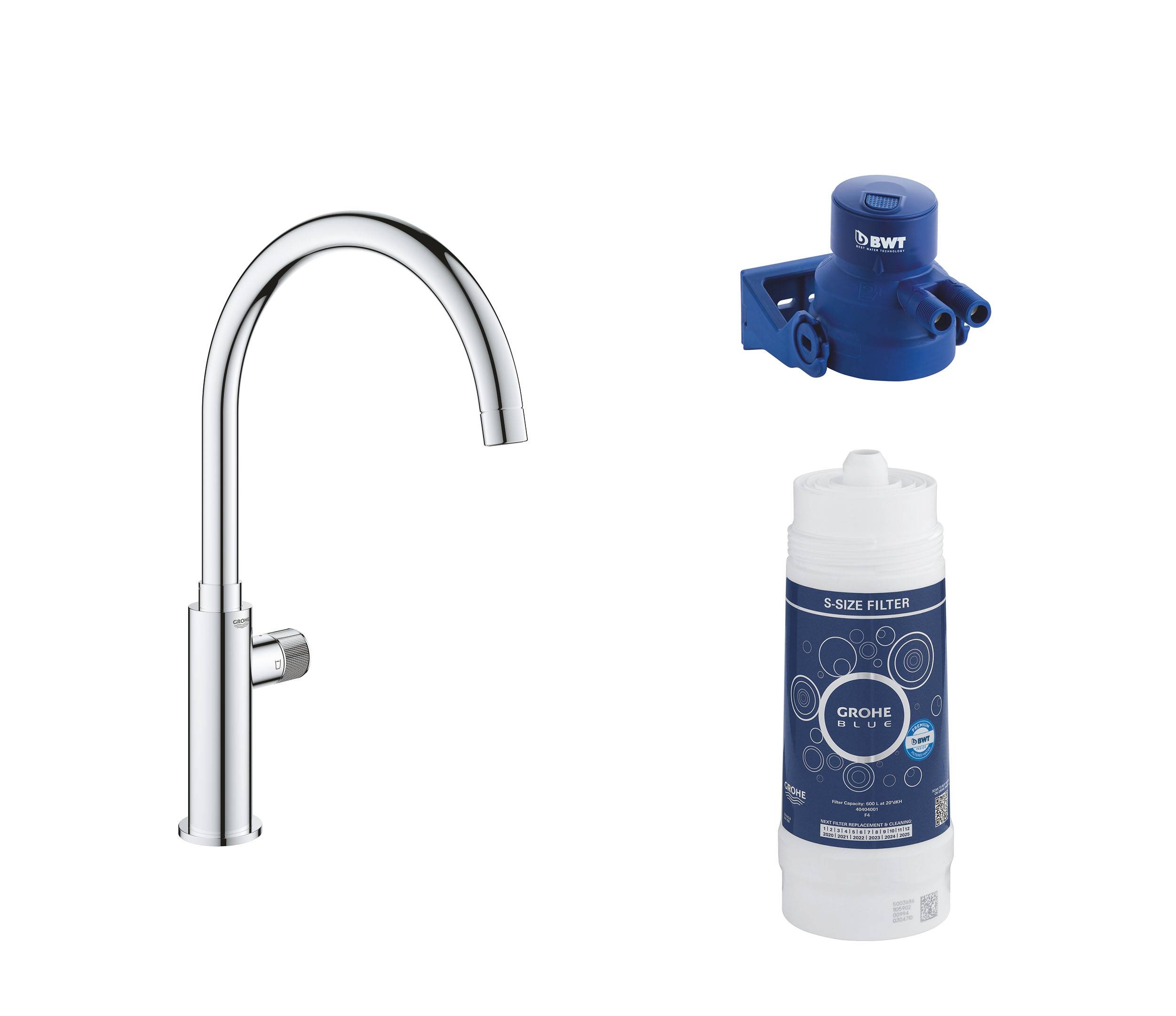 Смеситель для кухни мойки grohe blue pure minta 31721dc0 однорычажный