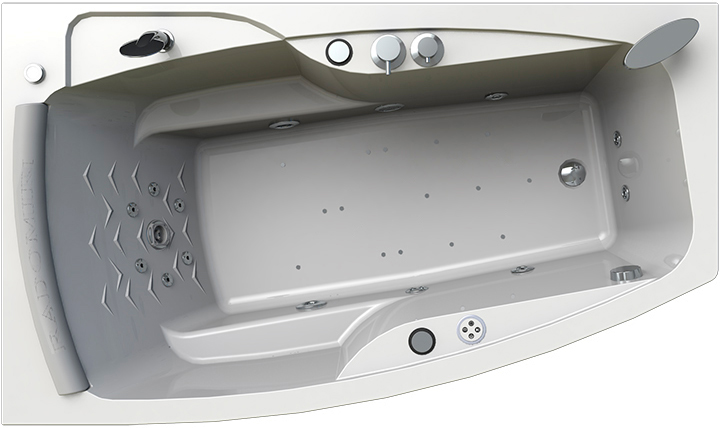 Акриловая ванна Radomir Аризона Спортивный Chrome левая с фронтальной панелью