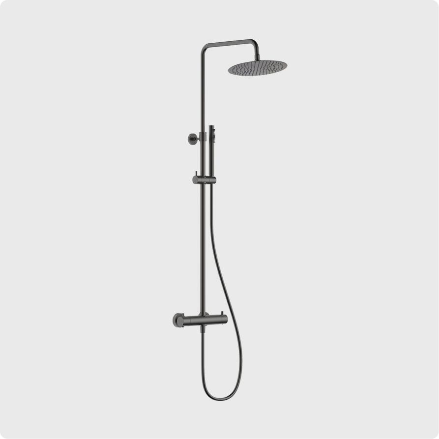 

Душевая стойка AQUAme AQM8006GM с термостатом, оружейная сталь, AQM8006GM