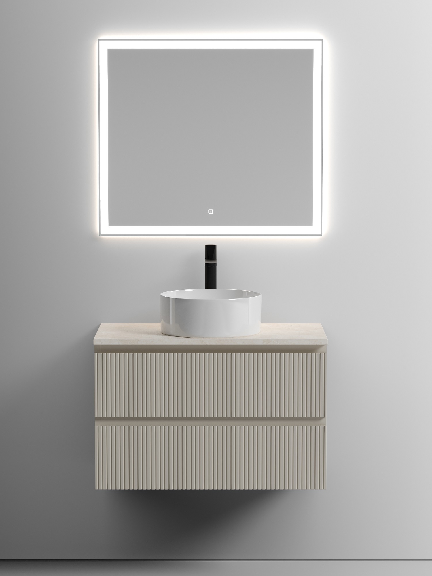 

Мебель для ванной Sancos Snob T 80 подвесная, столешница kreman, Beige Soft (с отверстием под смеситель), Бежевый, Snob T SNT80CE