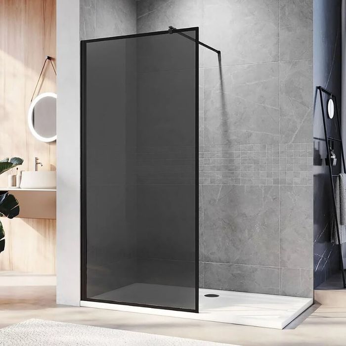 

Душевая перегородка Veconi KR-81B KR81B-80-05-C8 80х200 профиль черный матовый, стекло тонированное, KR81B-80-05-C8