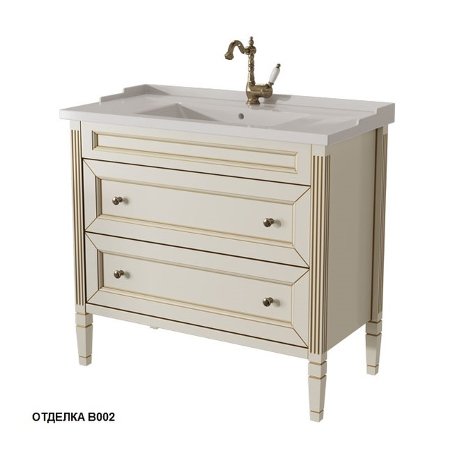 

Тумба с раковиной Caprigo Albion Promo 90 с ящиками bianco antico, Слоновая кость, Albion Promo 33320-В002