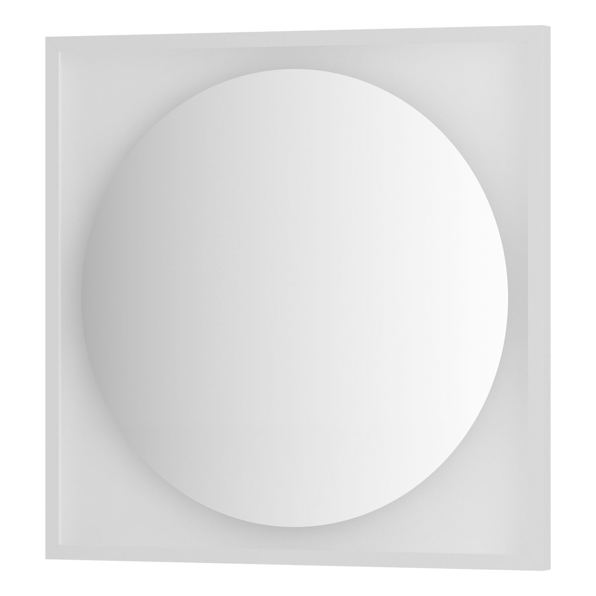 Зеркало Defesto Еclipse DF 2237 70x70 белая рама, с LED-подсветкой