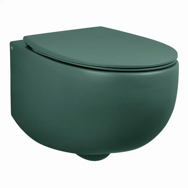 Унитаз подвесной AeT Dot 2.0 S555T0R0V6143 безободковый, зеленый мох матовый шкаф навесной неман 40x67 6x29 см лдсп цвет зеленый