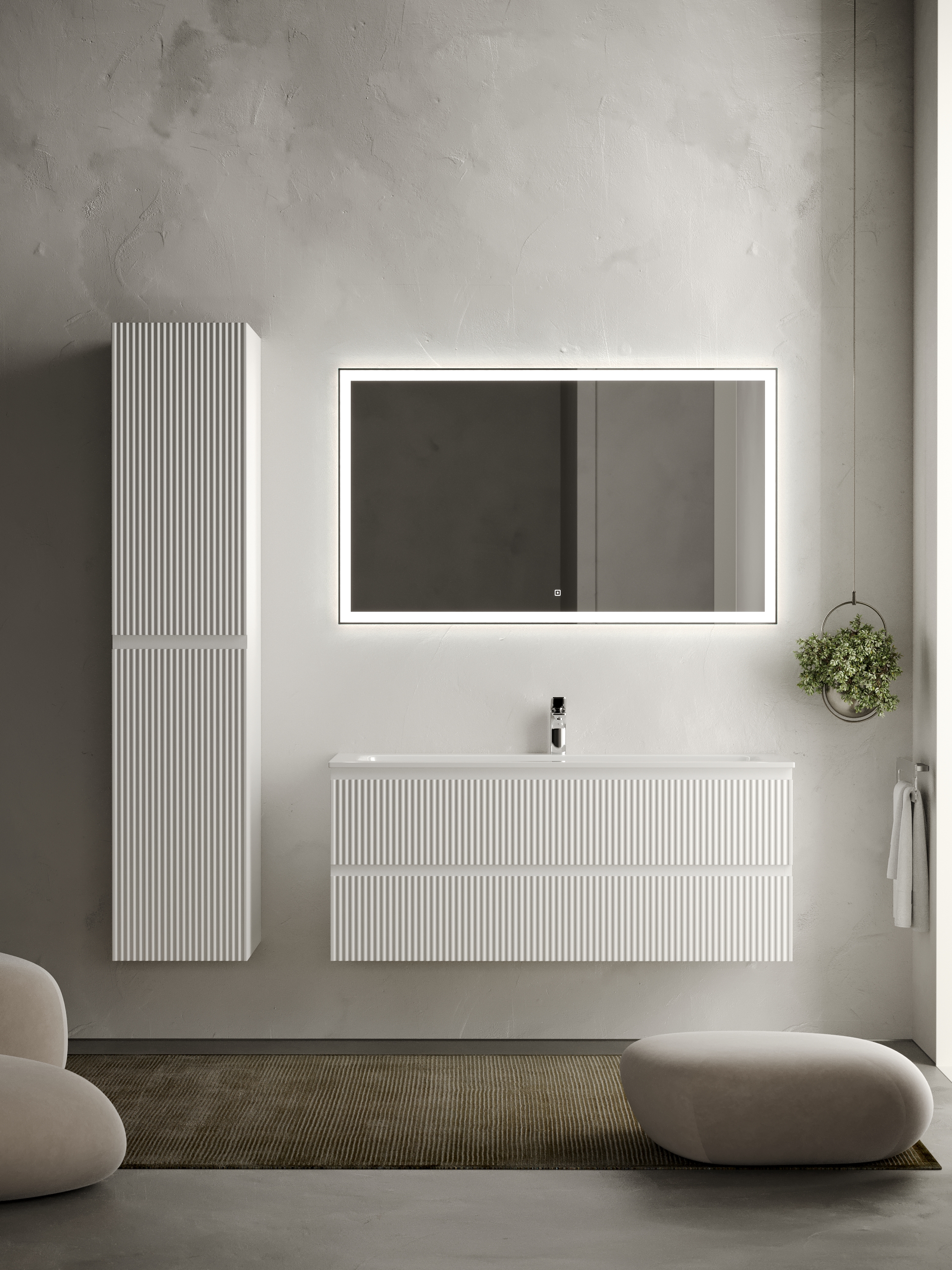Мебель для ванной Sancos Snob R 120 SNR120W 2 ящика, Bianco