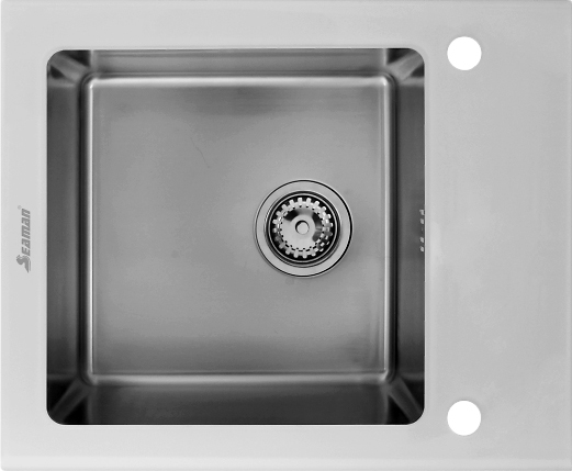 Мойка кухонная Seaman Eco Glass SMG-610W, цвет белый SMG-610W.B - фото 1