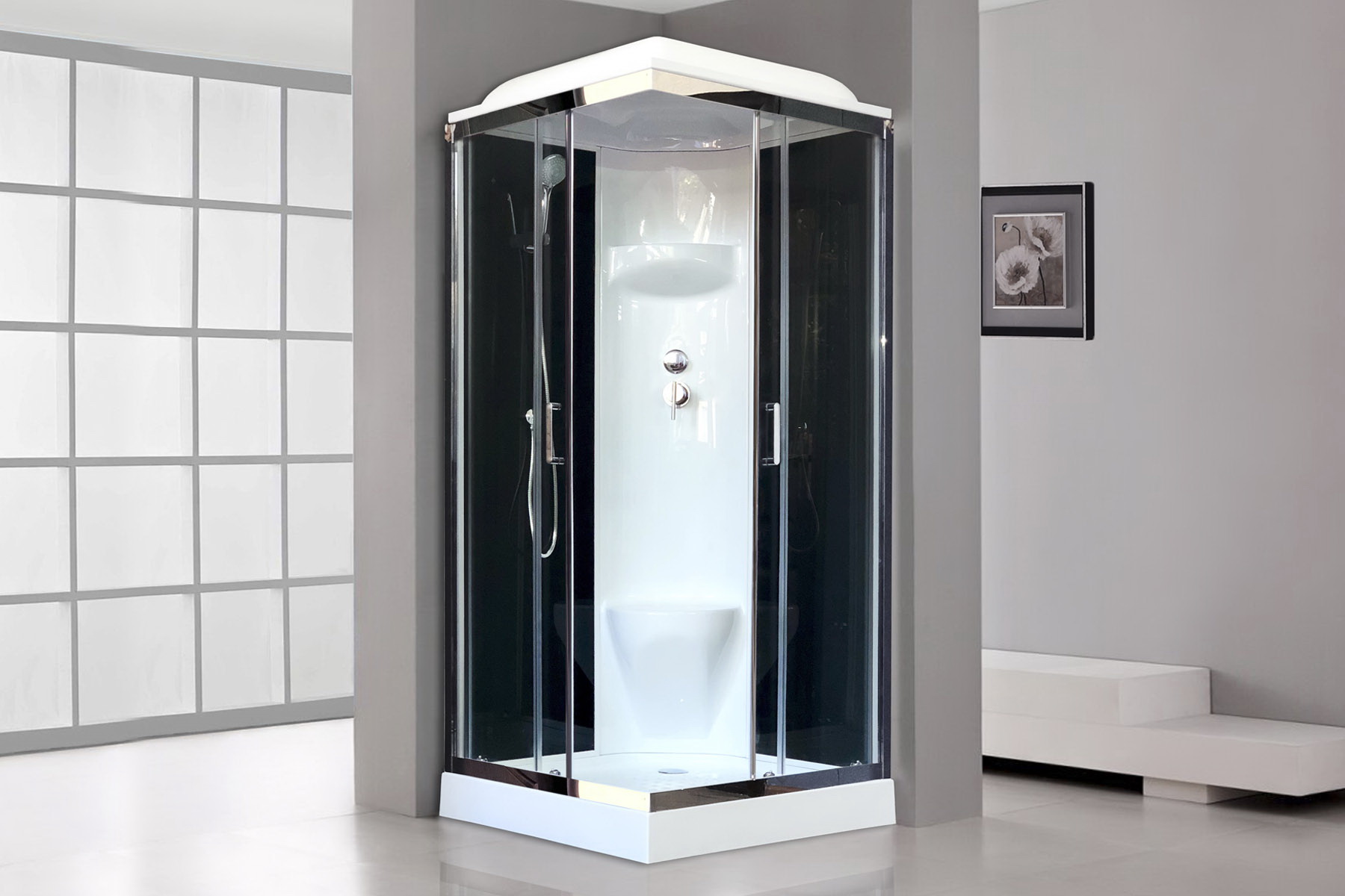 

Душевая кабина Royal Bath RB 90HP6-BT-CH 90х90 (черное/прозрачное), 6