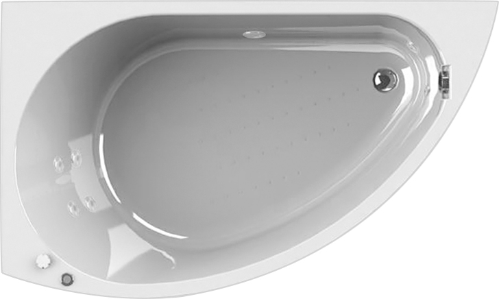 Акриловая ванна Radomir Wachter Бергамо L с гидромассажем и экраном, форсунки белые