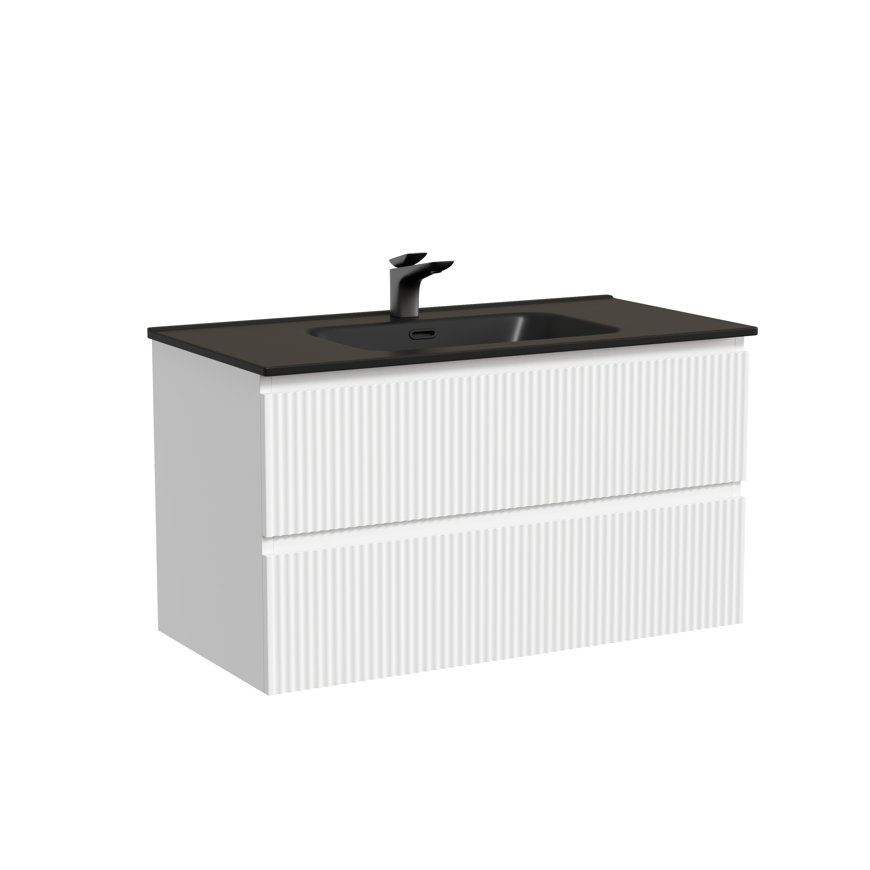 

Тумба с раковиной Sancos Snob R 90 подвесная, 2 ящика, Bianco (раковина СN7002MB), Белый матовый, SNR90W