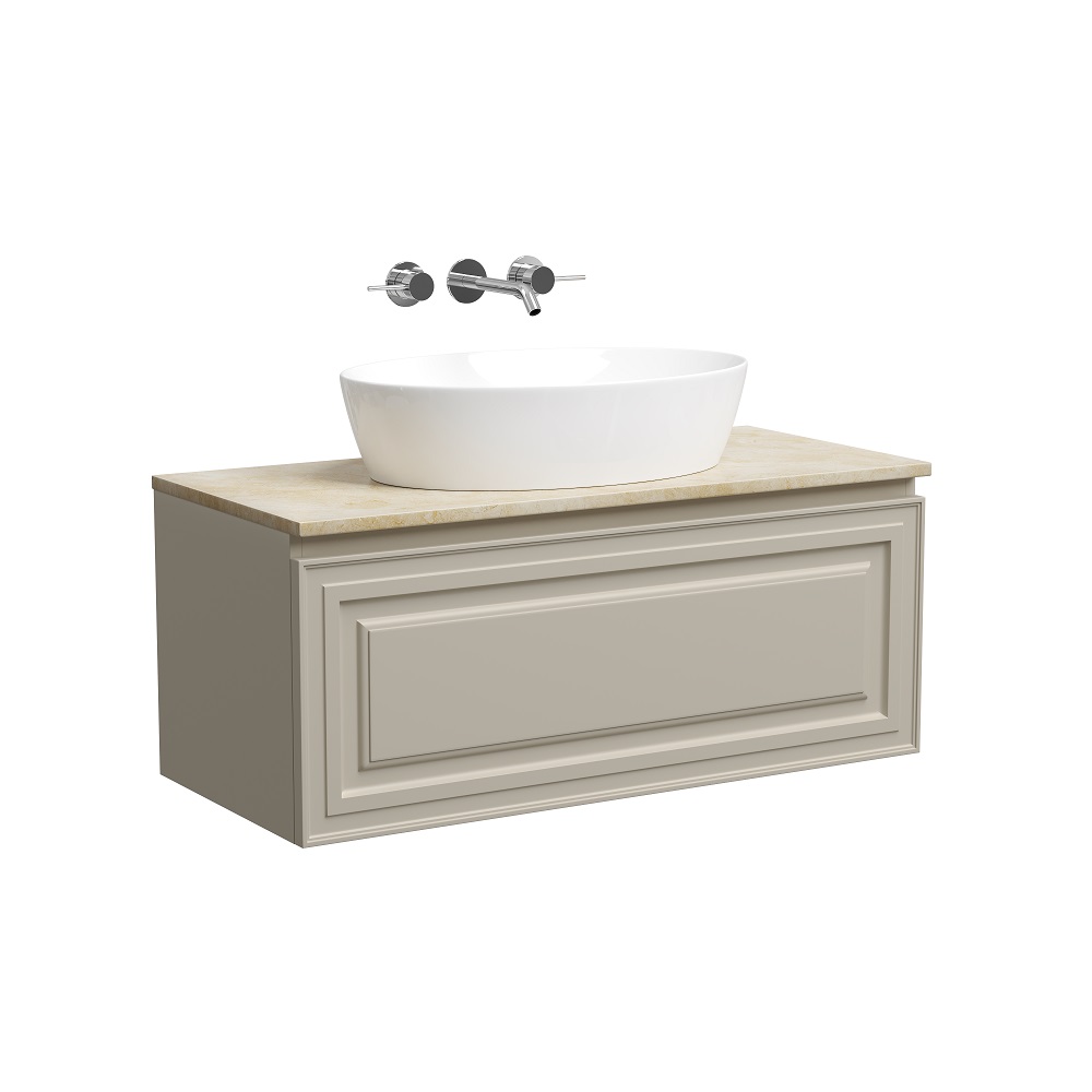 

Тумба со столешницей Sancos Very 100 подвесная, столешница kreman, Beige Soft (без отверстия под смеситель), Бежевый, Very VR100CE