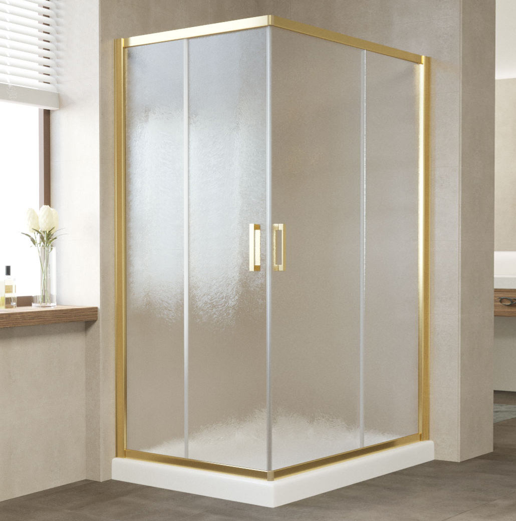 

Душевой уголок Vegas Glass ZA-F 120*80 09 02 профиль золото, стекло шиншилла, ZA-F 120*80 09 02