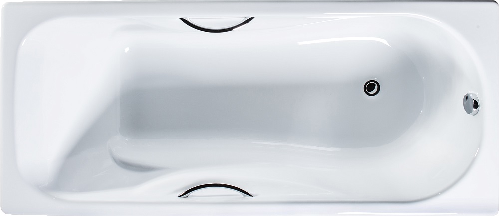 Чугунная ванна DIWO Ярославль 170х75 с ножками, с ручками, цвет белый