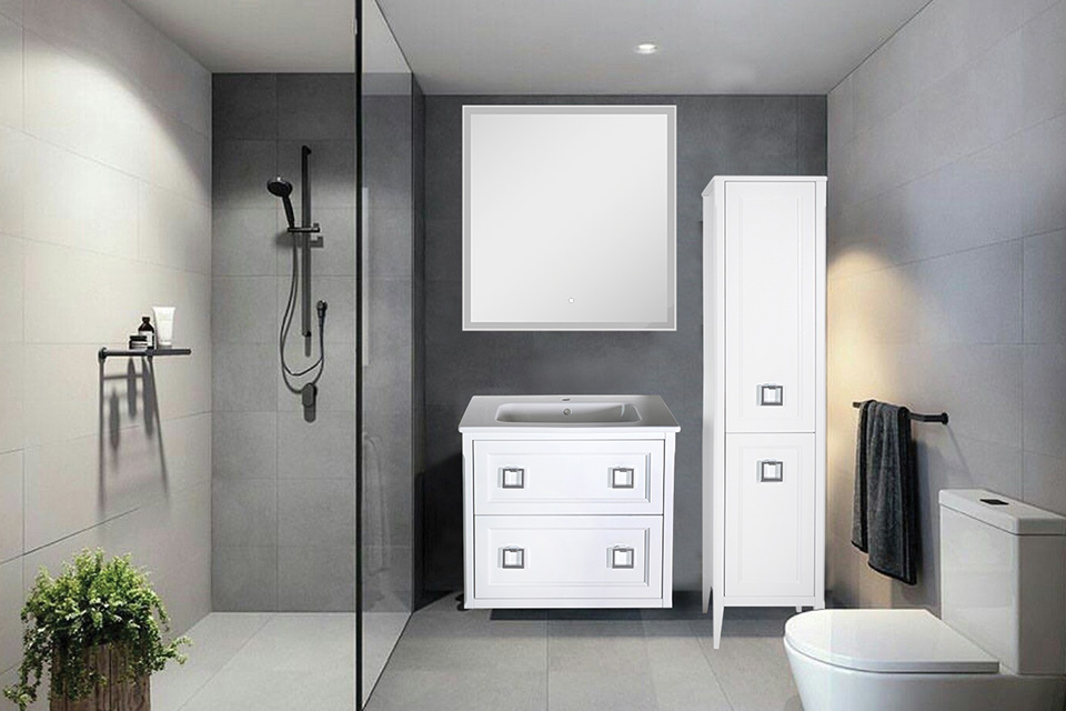 Мебель для ванной ASB-Woodline Рома 80П подвесная, белая плитка piezarosa рома 724761 33x33 см