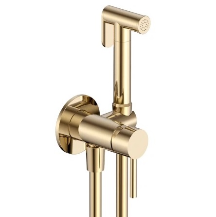 Гигиенический душ AQUAme Siena AQM6217BG со смесителем, шлифованное золото гигиенический душ со смесителем aquame