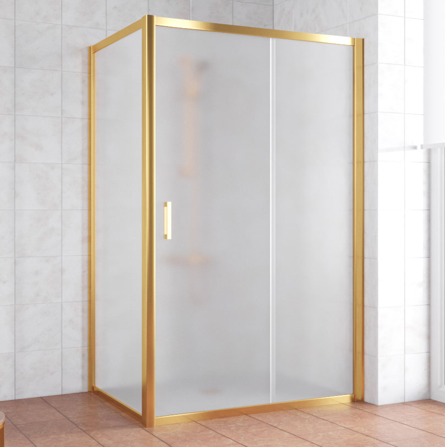 

Душевой уголок Vegas Glass ZP+ZPV 140*70 09 10 профиль золото, стекло сатин, ZP+ZPV 140*70 09 10