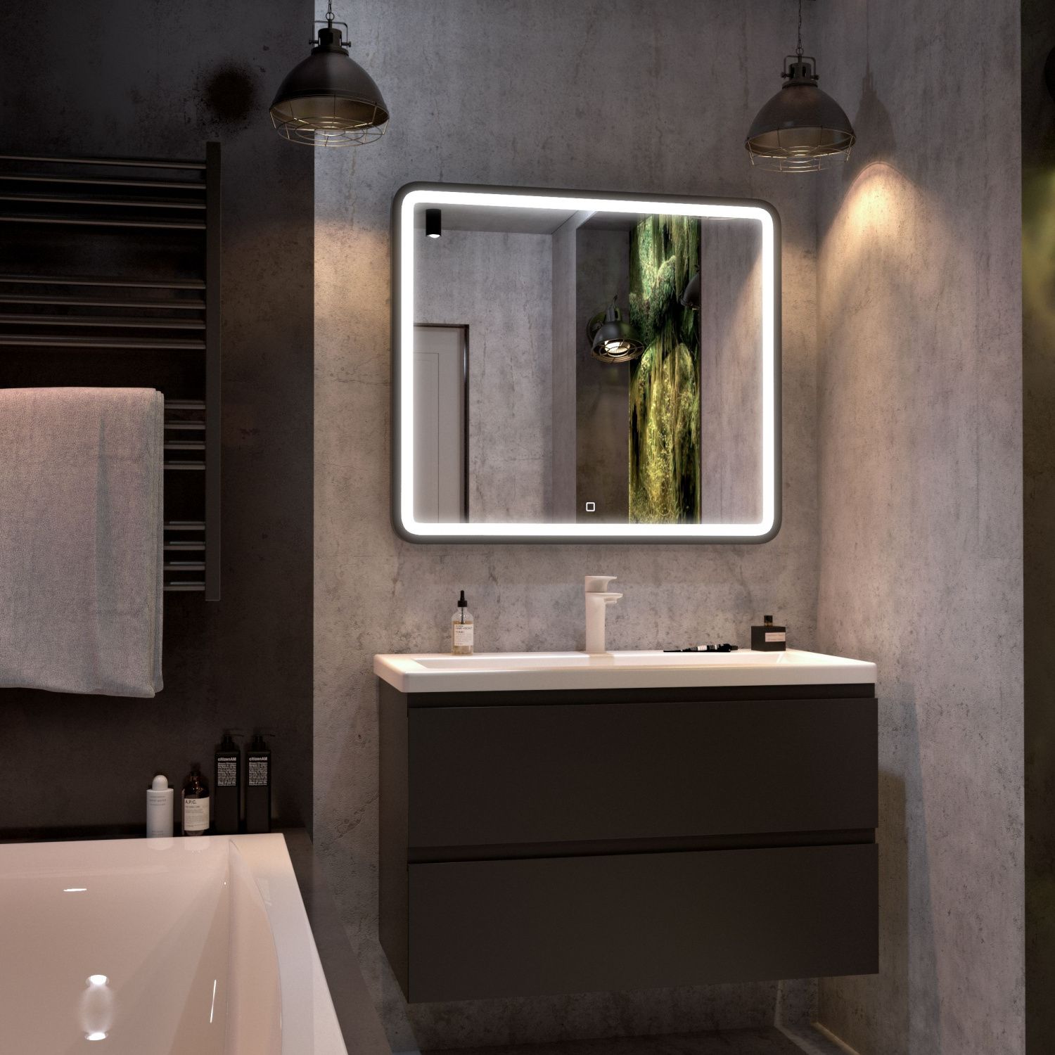 Мебель для ванной Art&Max AM-Bianchi-1000-2C-SO-GM серый матовый, подвесная
