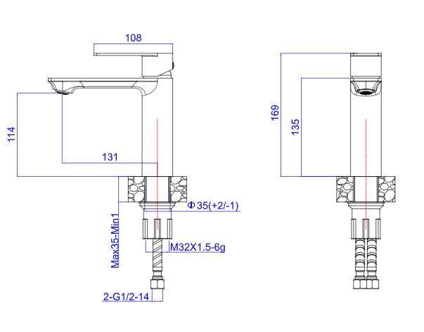 

Смеситель для раковины ESKO Beijing BJ26 сталь, BJ26