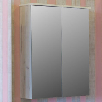 Зеркало-шкаф Sanflor Чикаго 75 дуб крафт белый зеркало sanflor бруклин 75 дуб крафт белый с02706