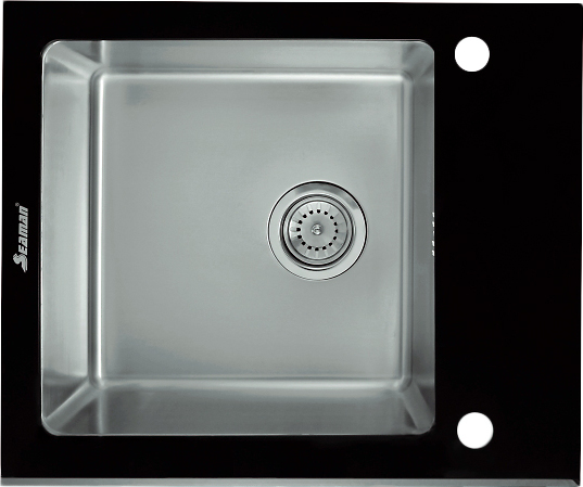 Мойка кухонная Seaman Eco Glass SMG-610B, цвет черный SMG-610B.B - фото 1