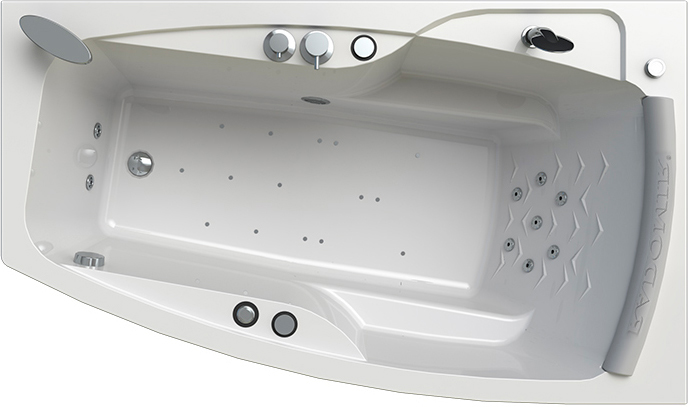 Акриловая ванна Radomir Аризона Релакс Chrome правая с фронтальной панелью