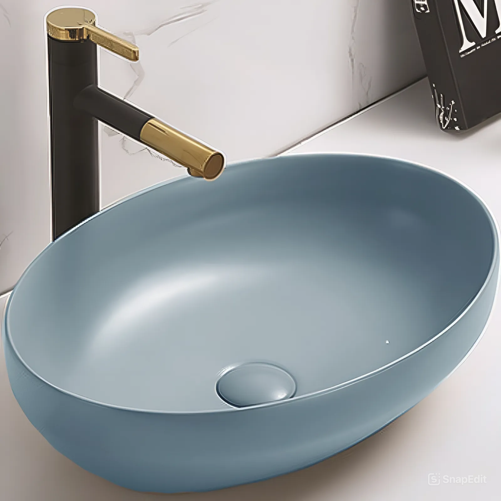

Раковина CeramaLux 78590MHL накладная, голубая матовая, Голубой, 78590MHL