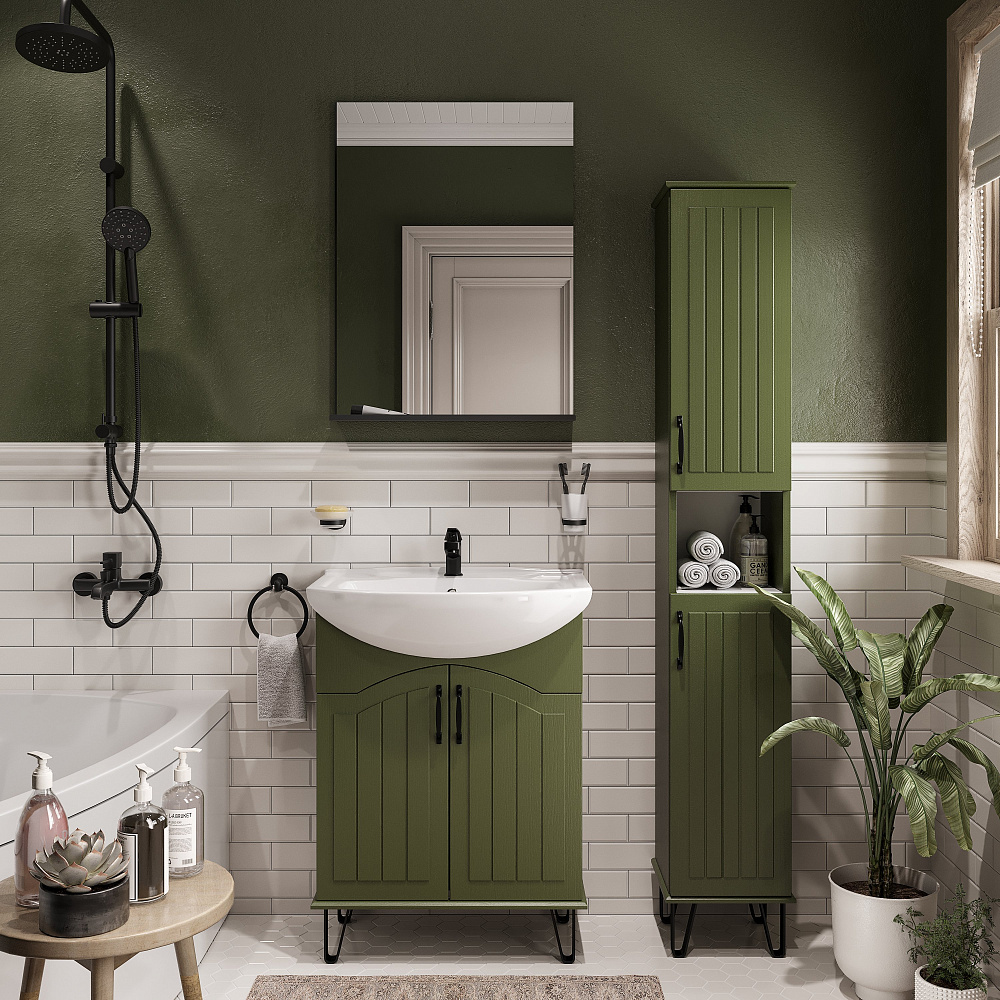 Мебель для ванной DIWO Сочи 65 напольная, зеленый