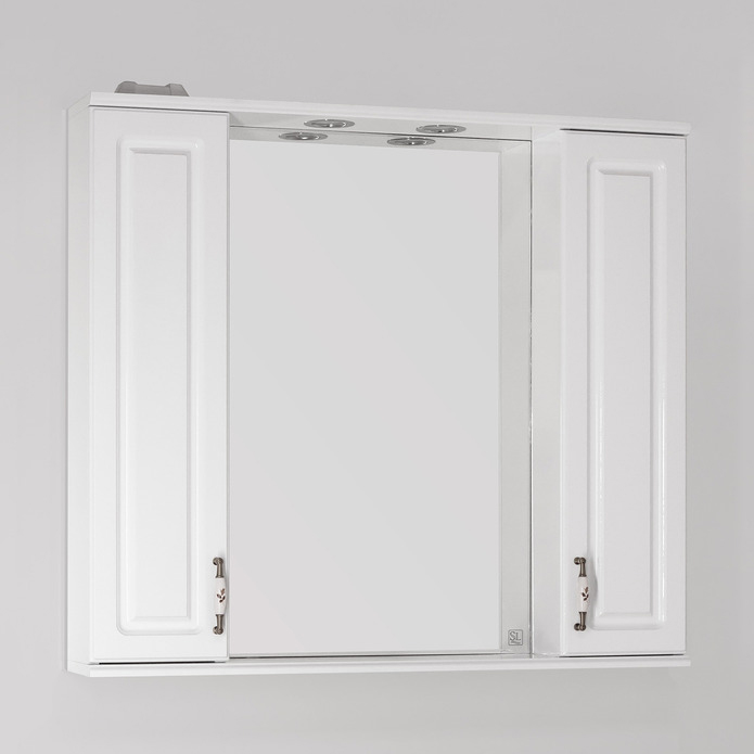 Зеркало-шкаф Style Line Олеандр-2 90/С Люкс, белый кисть для наращивания и дизайна ногтей скошенная 17 5 см ворс 8 × 5 мм белый
