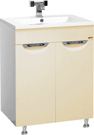 Тумба для комплекта Misty Кристи 60 бежевая, с бельевой корзиной
