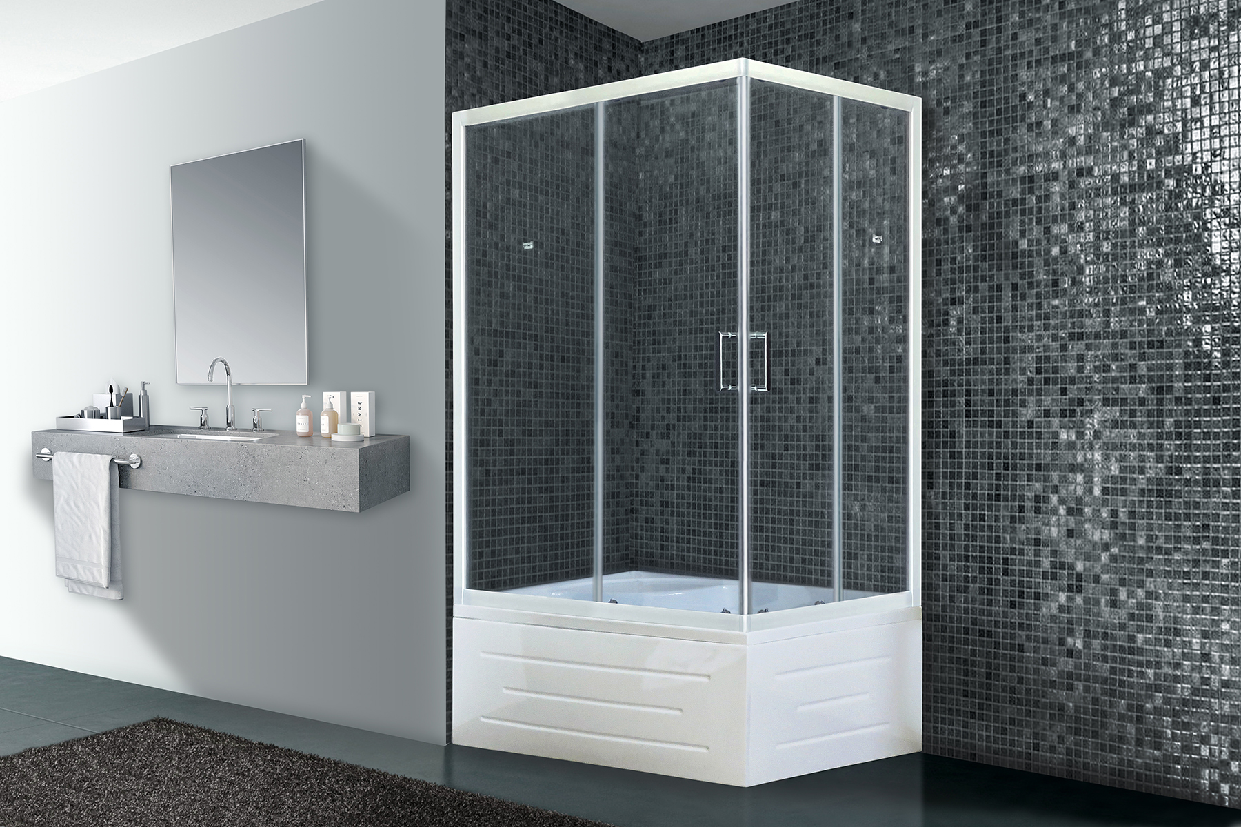 

Душевой уголок Royal Bath RB 8120BP-T-L (прозрачное) левый, RB 8120BP-T-L