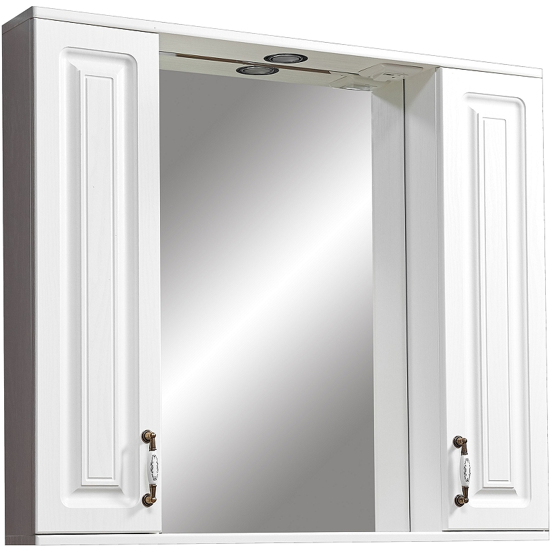 Зеркало-шкаф Stella Polar Кармела 90/С, ольха белая зеркальный шкаф для ванной stella polar нелея 55 с правый