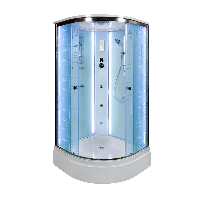

Душевая кабина AvaCan EM2780LED+GM, 80х80х220 см, стекло с узором, профиль хром, EM2780LED+GM