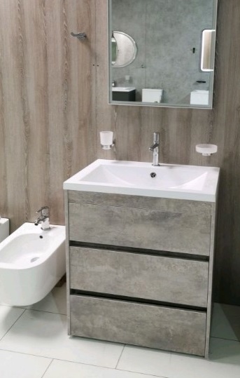 Мебель для ванной Art&Max Family-900-3C-PIA-CV Cemento Veneto, напольная, цвет серый