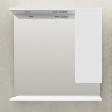Зеркало-шкаф 1MarKa Кода 80 Лайт белый глянец зеркало для ванной 1marka прованс 105 белый глянец