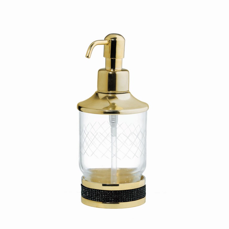 Дозатор Boheme Royal Cristal 10929-G-B настольный, золото/черный