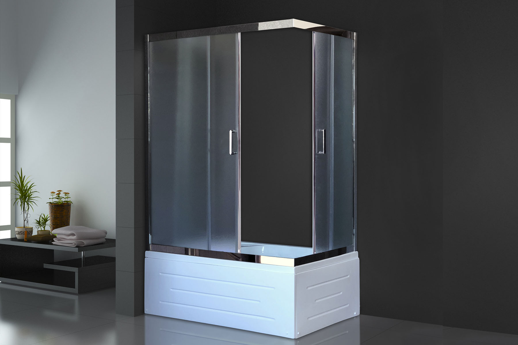 

Душевой уголок Royal Bath RB 8100BP-C-CH (матовое) левый, RB 8100BP-C-CH