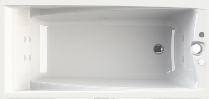 Акриловая ванна Radomir Wachter Фелиция с гидромассажем и экраном, форсунки белые